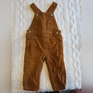 Old Navy Brown Corduroy Overalls | 12–18M | Adjustable Straps | Fall Outfit